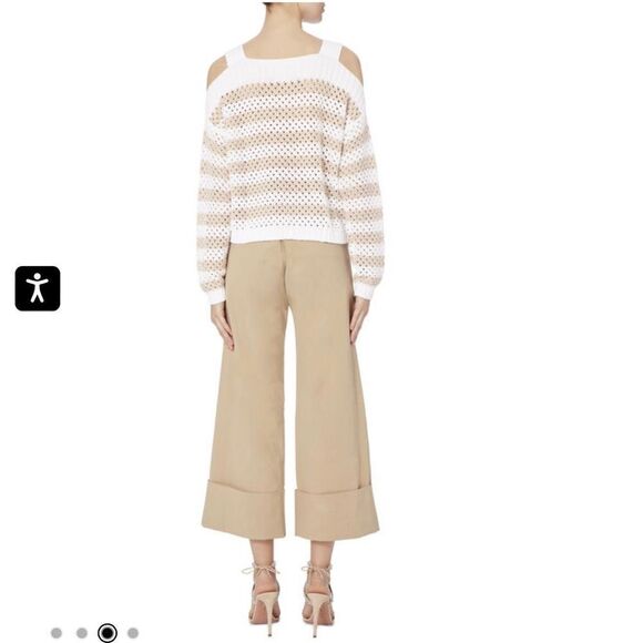 AUTUMN CASHMERE
Mesh Cold Shoulder Striped Sweater - Picture 2 of 7